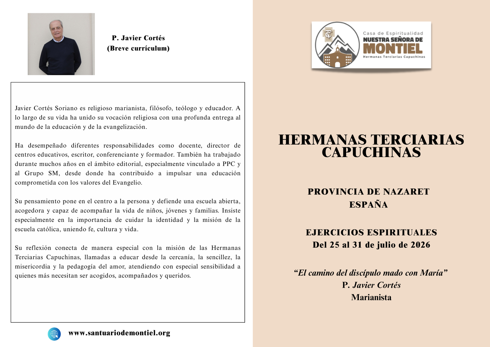 Ejercicios Espirituales en Montiel con Javier Cortés 2026